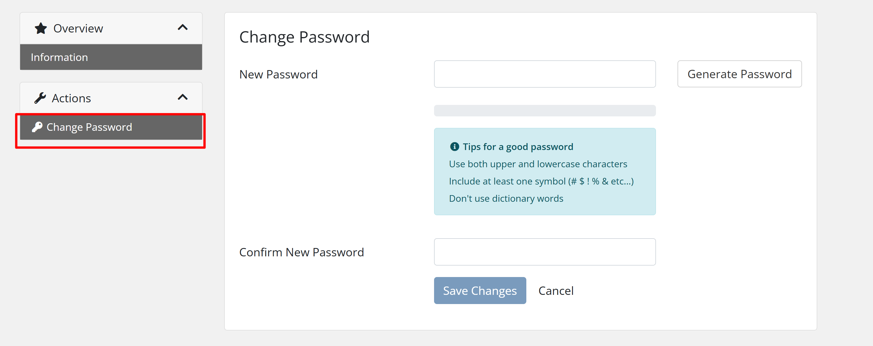 Change VPN password